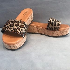 Sundance Calf Hair Leopard Platform Sandals